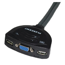 2端口線(xiàn)機(jī)一體型【MS-201U】USB KVM切換器